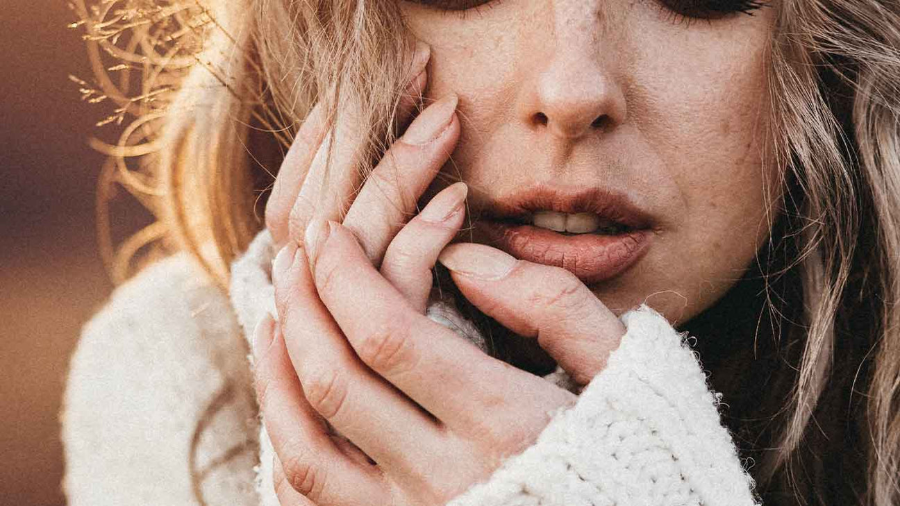 Woman with sensitive skin
